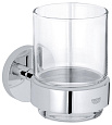 Детальная картинка товара «стакан grohe essentials (40447001) с держателем, хром»