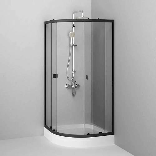 Душевой уголок AM.PM X-Joy W88E-205-090BT64 Twin Slide c поддоном, 90x90, профиль черный Душевой уголок AM.PM X-Joy W88E-205-090BT64 Twin Slide c поддоном, 90x90, профиль черный