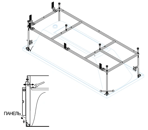 Каркас для ванны CEZARES PLANE-190-80-MF-F Каркас для ванны CEZARES PLANE-190-80-MF-F