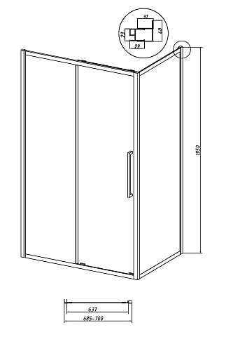 Боковая стенка GROSSMAN Cosmo 200.K33.02.70.10.02 (70x195) хром, стекло шиншилла Боковая стенка GROSSMAN Cosmo 200.K33.02.70.10.02 (70x195) хром, стекло шиншилла