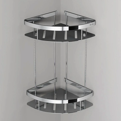 Полка AM.PM Sense L A7454200 угловая, двухъярусная, хром Полка AM.PM Sense L A7454200 угловая, двухъярусная, хром
