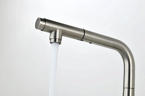 Смеситель для кухни AQUAme Cucina AQM9902BN с выдвижным изливом, никель шлифованный Смеситель для кухни AQUAme Cucina AQM9902BN с выдвижным изливом, никель шлифованный