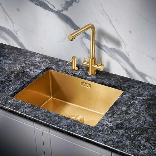 Кухонная мойка Milacio Denia 58 Steel (MC.77458) золото Кухонная мойка Milacio Denia 58 Steel (MC.77458) золото