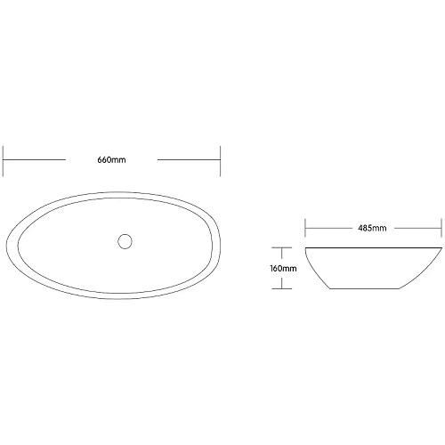 Раковина Ceruttispa CR1005 660х485х160 накладная, белая, асимметричный овал Раковина Ceruttispa CR1005 660х485х160 накладная, белая, асимметричный овал