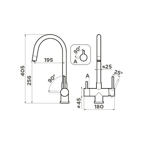 Смеситель для кухни Omoikiri Akita GB 4994354 Смеситель для кухни Omoikiri Akita GB 4994354