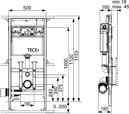 Инсталляция для унитаза TECElux 9600200 Инсталляция для унитаза TECElux 9600200