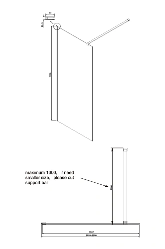 Душевая перегородка Ambassador Walk-in 15031103 (1100x2000) Душевая перегородка Ambassador Walk-in 15031103 (1100x2000)