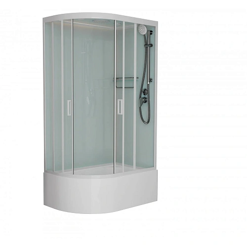 Душевая кабина Frank F412/2R М правосторонняя White белый профиль матовое стекло 120x80 20038 Душевая кабина Frank F412/2R М правосторонняя White белый профиль матовое стекло 120x80 20038