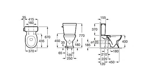 Чаша напольного унитаза Roca Carmen 3420A7000 Чаша напольного унитаза Roca Carmen 3420A7000