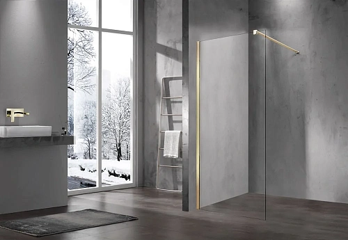 Душевая перегородка Vincea Walk-In VSW-1H100CLG, 1000x2000, матовый золотой, стекло прозрачное Душевая перегородка Vincea Walk-In VSW-1H100CLG, 1000x2000, матовый золотой, стекло прозрачное