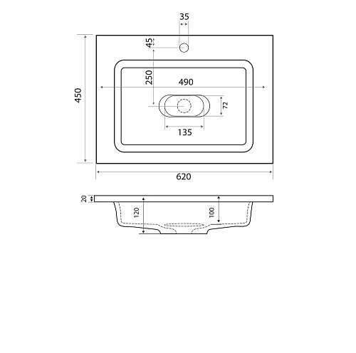 Раковина Taliente Modul, 65см 4627173210423 Раковина Taliente Modul, 65см 4627173210423