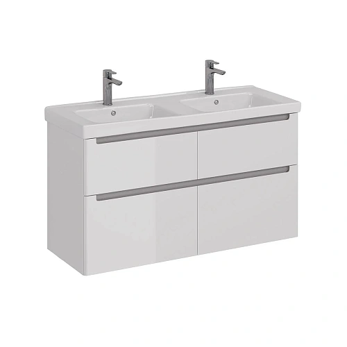 Тумба под раковину Lemark BUNO 125 см подвесная/напольная, серый/белый LM04B125T Тумба под раковину Lemark BUNO 125 см подвесная/напольная, серый/белый LM04B125T