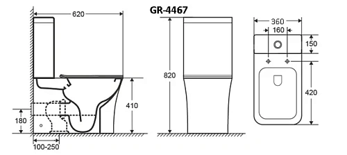 Унитаз напольный GROSSMAN GR-4467S Classic 620x360x820 безободковый с тонкой крышкой Унитаз напольный GROSSMAN GR-4467S Classic 620x360x820 безободковый с тонкой крышкой
