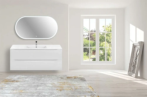 Тумба под раковину Vincea Mia 1200 подвесная, 2 выкатных ящика soft close, G.White VMC-2MC120GW Тумба под раковину Vincea Mia 1200 подвесная, 2 выкатных ящика soft close, G.White VMC-2MC120GW