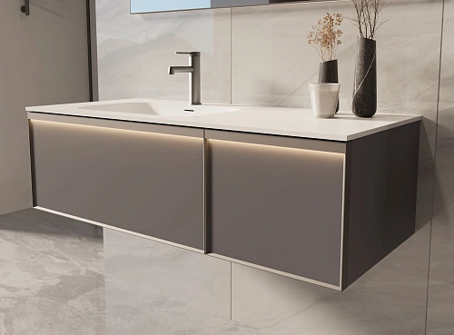 Тумба под раковину Vincea Elise 1200 VMC-4EL120MG-L подвесная, серый матовый Тумба под раковину Vincea Elise 1200 VMC-4EL120MG-L подвесная, серый матовый