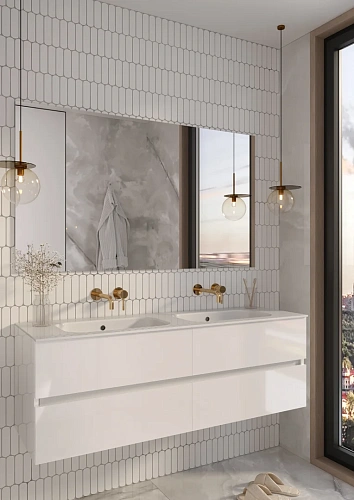 Тумба под раковину Armadi Art Vallessi 837-140-W белый глянец 4 полки Тумба под раковину Armadi Art Vallessi 837-140-W белый глянец 4 полки