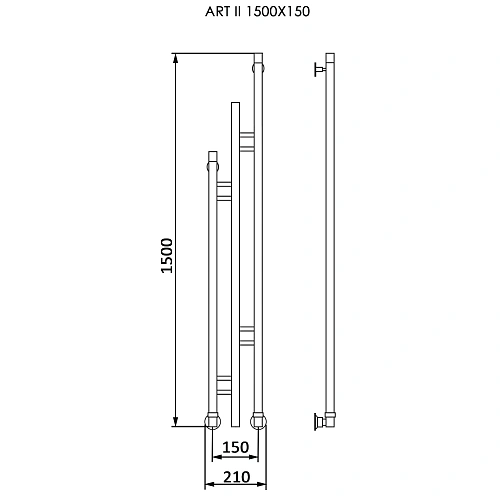 Полотенцесушитель водяной Ника Art-2 1500/150 Полотенцесушитель водяной Ника Art-2 1500/150