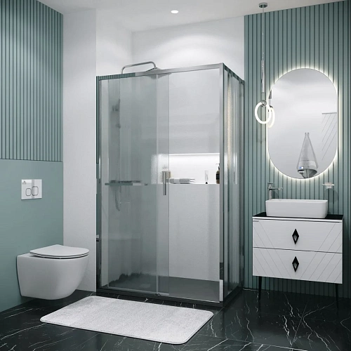 Боковая стенка GROSSMAN Style 200.K33.05.90.10.02 (90x195) хром, стекло шиншилла Боковая стенка GROSSMAN Style 200.K33.05.90.10.02 (90x195) хром, стекло шиншилла