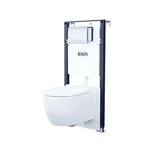 Комплект унитаза IDDIS Basic (BASAI01i73) инсталляция и клавиша смыва хром Комплект унитаза IDDIS Basic (BASAI01i73) инсталляция и клавиша смыва хром