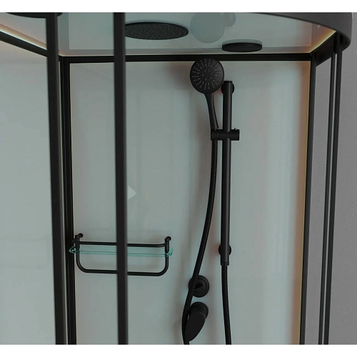 Душевая кабина Frank F409/2 Black черный профиль 90x90 147009 Душевая кабина Frank F409/2 Black черный профиль 90x90 147009