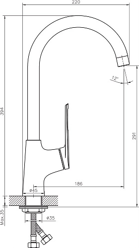 Смеситель для кухни Rush Socotra ST1235-22 Смеситель для кухни Rush Socotra ST1235-22