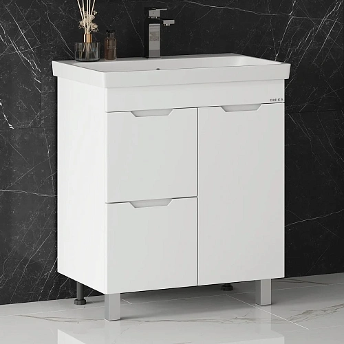 Тумба под раковину Onika Айленд 70 см 107062 напольная, белая, с корзиной (для Адриана 70) Тумба под раковину Onika Айленд 70 см 107062 напольная, белая, с корзиной (для Адриана 70)