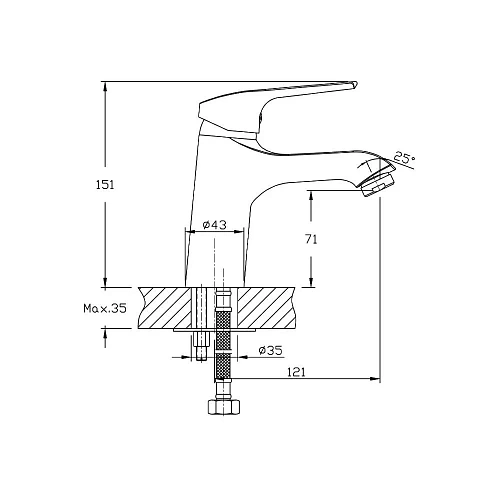 Смеситель для раковины Agger Merry A1302100 Смеситель для раковины Agger Merry A1302100