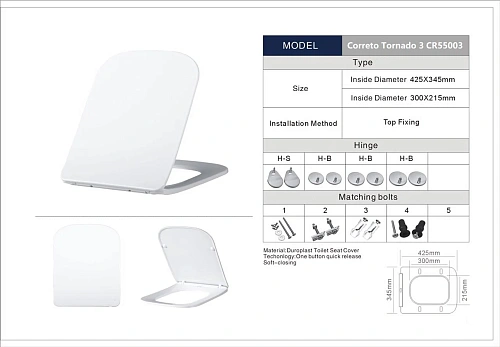 Унитаз подвесной Taliente Correto Tornado 3, белый, с крышкой микролифт CR55003 Унитаз подвесной Taliente Correto Tornado 3, белый, с крышкой микролифт CR55003