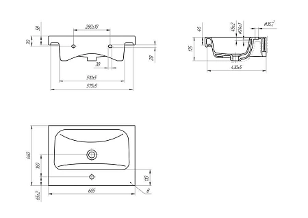 Раковина Cersanit MODUO 60 (P-UM-MOD60/1) Раковина Cersanit MODUO 60 (P-UM-MOD60/1)