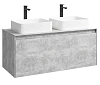 Корпус тумбы под раковину подвесной, цвет бетон светлый, 120 см без фасадов AQWELLA Mobi MOB0112BS