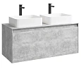 Корпус тумбы под раковину подвесной, цвет бетон светлый, 120 см без фасадов AQWELLA Mobi MOB0112BS Корпус тумбы под раковину подвесной, цвет бетон светлый, 120 см без фасадов AQWELLA Mobi MOB0112BS