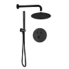 Душевая система AQUAme AQM8405MB с термостатом, черный матовый