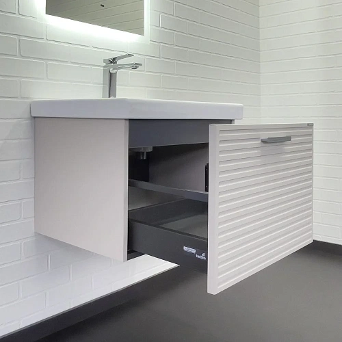 Тумба с раковиной Comforty Касабланка-60 00-00020108 серый шелк с ручкой серый металлик раковина Moduo 60 Тумба с раковиной Comforty Касабланка-60 00-00020108 серый шелк с ручкой серый металлик раковина Moduo 60