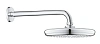 Верхний душ GROHE Tempesta 210 с душевым кронштейном 286 мм, расход 9,5 л/мин, хром (26412000)