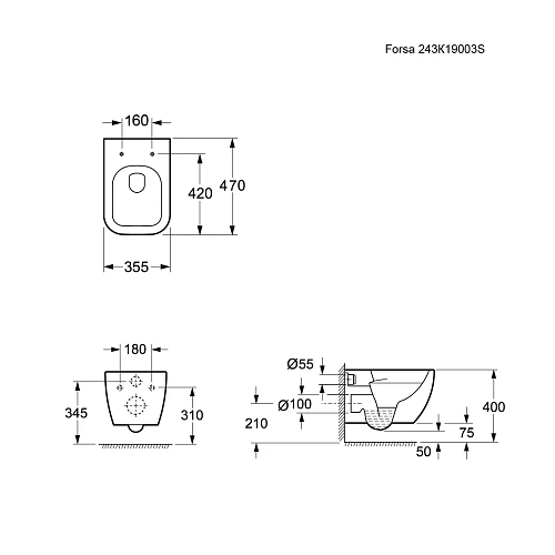 Унитаз подвесной Ambassador Forsa 243K19003S (475x360x350) с сиденьем Унитаз подвесной Ambassador Forsa 243K19003S (475x360x350) с сиденьем