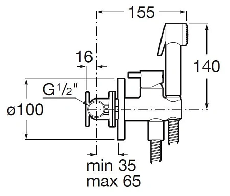 Гигиенический душ ROCA Be Fresh управление вверху, однорычажное упр. 5B9461C00 Гигиенический душ ROCA Be Fresh управление вверху, однорычажное упр. 5B9461C00