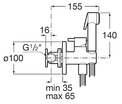 Гигиенический душ ROCA Be Fresh управление вверху, однорычажное упр. 5B9461C00 Гигиенический душ ROCA Be Fresh управление вверху, однорычажное упр. 5B9461C00