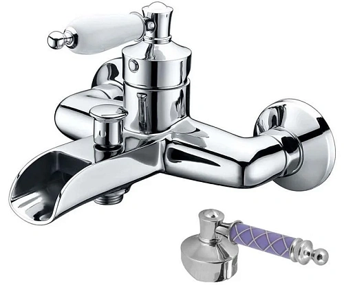 Смеситель для ванны Boheme Vogue 223-MR-V хром Murano, фиолетовое Смеситель для ванны Boheme Vogue 223-MR-V хром Murano, фиолетовое