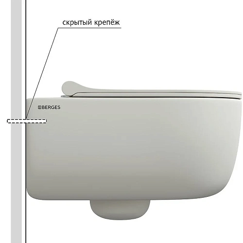 Унитаз подвесной BERGES EGO XL Rimless сиденье EGO XL Slim SO матовый белый, микролифт , быстросъемн 082228 Унитаз подвесной BERGES EGO XL Rimless сиденье EGO XL Slim SO матовый белый, микролифт , быстросъемн 082228