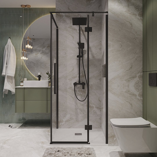 Душевой уголок Niagara Nova NG-6832-34BLACK (100x100x195) квадратная, распашная, черный матовый, стекло прозрачное Душевой уголок Niagara Nova NG-6832-34BLACK (100x100x195) квадратная, распашная, черный матовый, стекло прозрачное