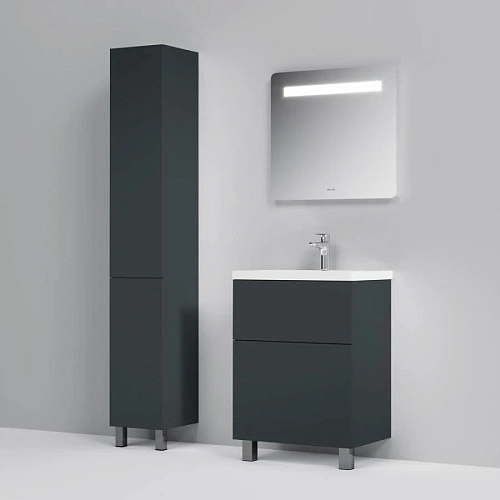 Шкаф-пенал AM.PM Gem M90CSR0306GM напольный, правый, 30 см, push-to-open, графит матовый Шкаф-пенал AM.PM Gem M90CSR0306GM напольный, правый, 30 см, push-to-open, графит матовый