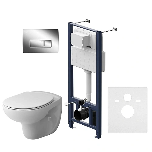 Комплект унитаза AM.PM Sense IS48051.741700 с инсталляцией, сиденьем микролифт и клавишей смыва Комплект унитаза AM.PM Sense IS48051.741700 с инсталляцией, сиденьем микролифт и клавишей смыва