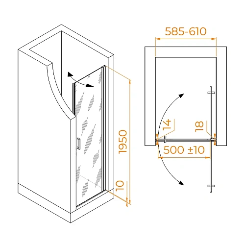Душевая дверь RGW Leipzig LE-003Gr 600 мм Easy Clean серый 351200306-110 Душевая дверь RGW Leipzig LE-003Gr 600 мм Easy Clean серый 351200306-110