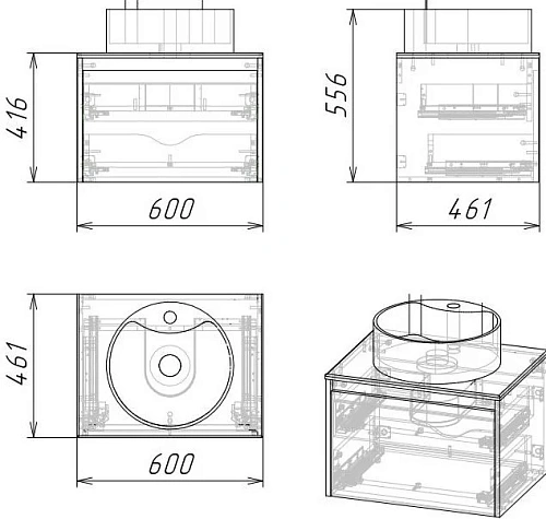 Тумба под раковину GROSSMAN СМАРТ-60 см+1 внутр. (ум.GR-3012,GR-3017) веллигтон/графит подвесная 106009 Тумба под раковину GROSSMAN СМАРТ-60 см+1 внутр. (ум.GR-3012,GR-3017) веллигтон/графит подвесная 106009