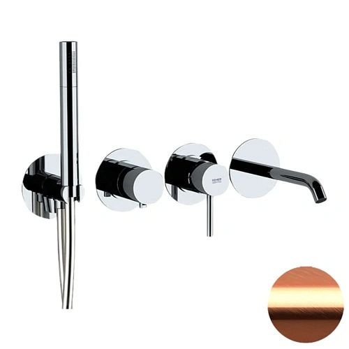 Смеситель для ванны Remer X Style X96S03ROXXRP, медь брашированная Смеситель для ванны Remer X Style X96S03ROXXRP, медь брашированная