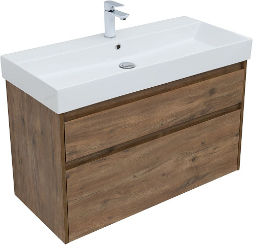 Тумба под раковину Aquanet Nova Lite 100 (SLIM SYNERGY) дуб рустикальный, 2 ящика 00249957 Тумба под раковину Aquanet Nova Lite 100 (SLIM SYNERGY) дуб рустикальный, 2 ящика 00249957