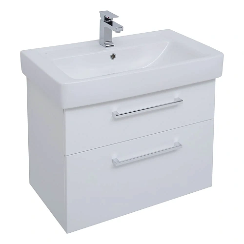 Тумба под раковину DREJA Q MAX, 70 см, подвесная, 2 ящика, белый глянец 77.0005W Тумба под раковину DREJA Q MAX, 70 см, подвесная, 2 ящика, белый глянец 77.0005W