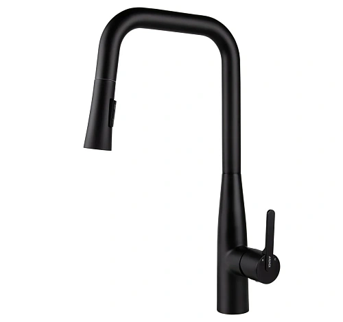 Смеситель для кухни Kaiser Claro для кухни с вытяжной лейкой черный матовый 22144-9 Смеситель для кухни Kaiser Claro для кухни с вытяжной лейкой черный матовый 22144-9
