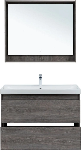 Тумба под раковину Aquanet Милан 100 дуб рошелье 00336375 подвесная Тумба под раковину Aquanet Милан 100 дуб рошелье 00336375 подвесная