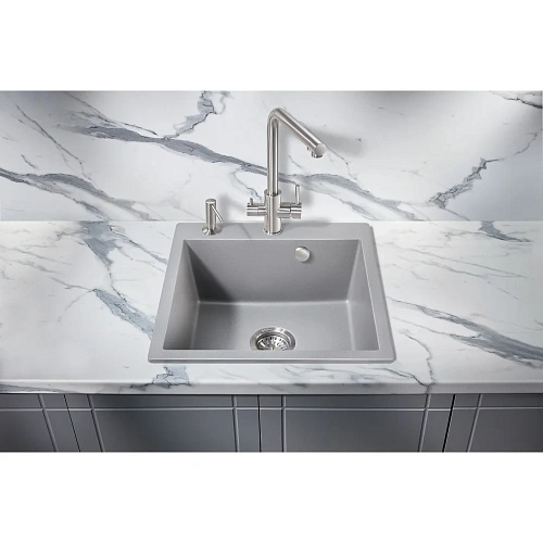 Кухонная мойка Milacio Murcia 51 Cuarzo (MC.77023), серый металлик Кухонная мойка Milacio Murcia 51 Cuarzo (MC.77023), серый металлик